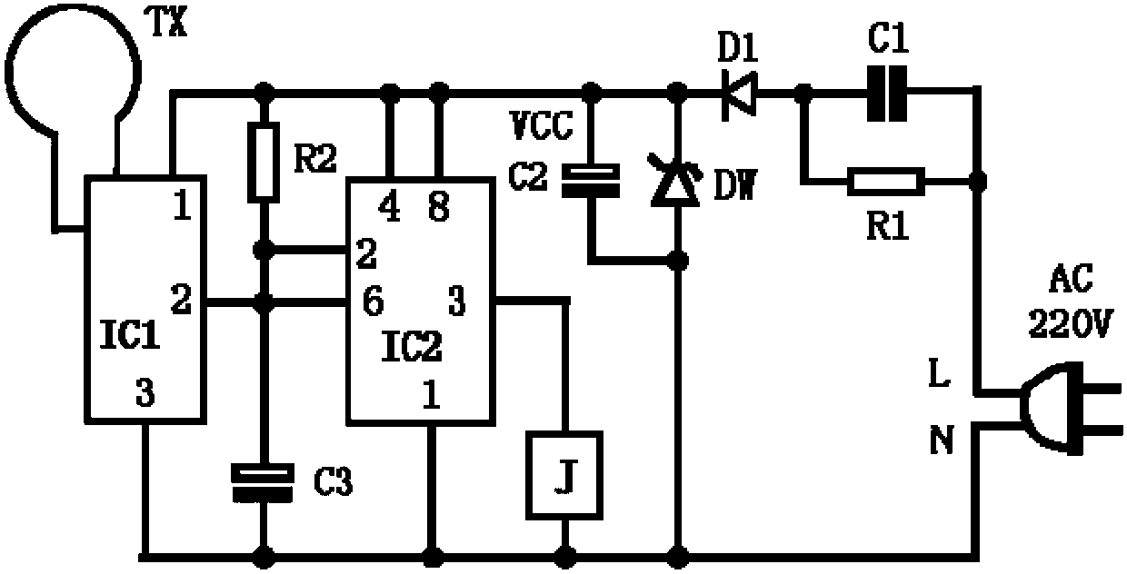 Long-distance human body induction building corridor lamp controller