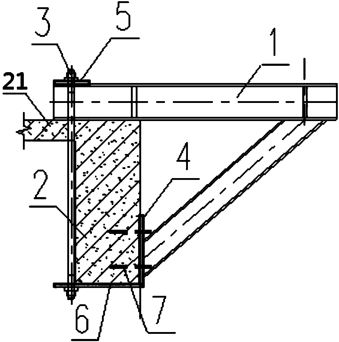 Construction method of a pipeline support node structure