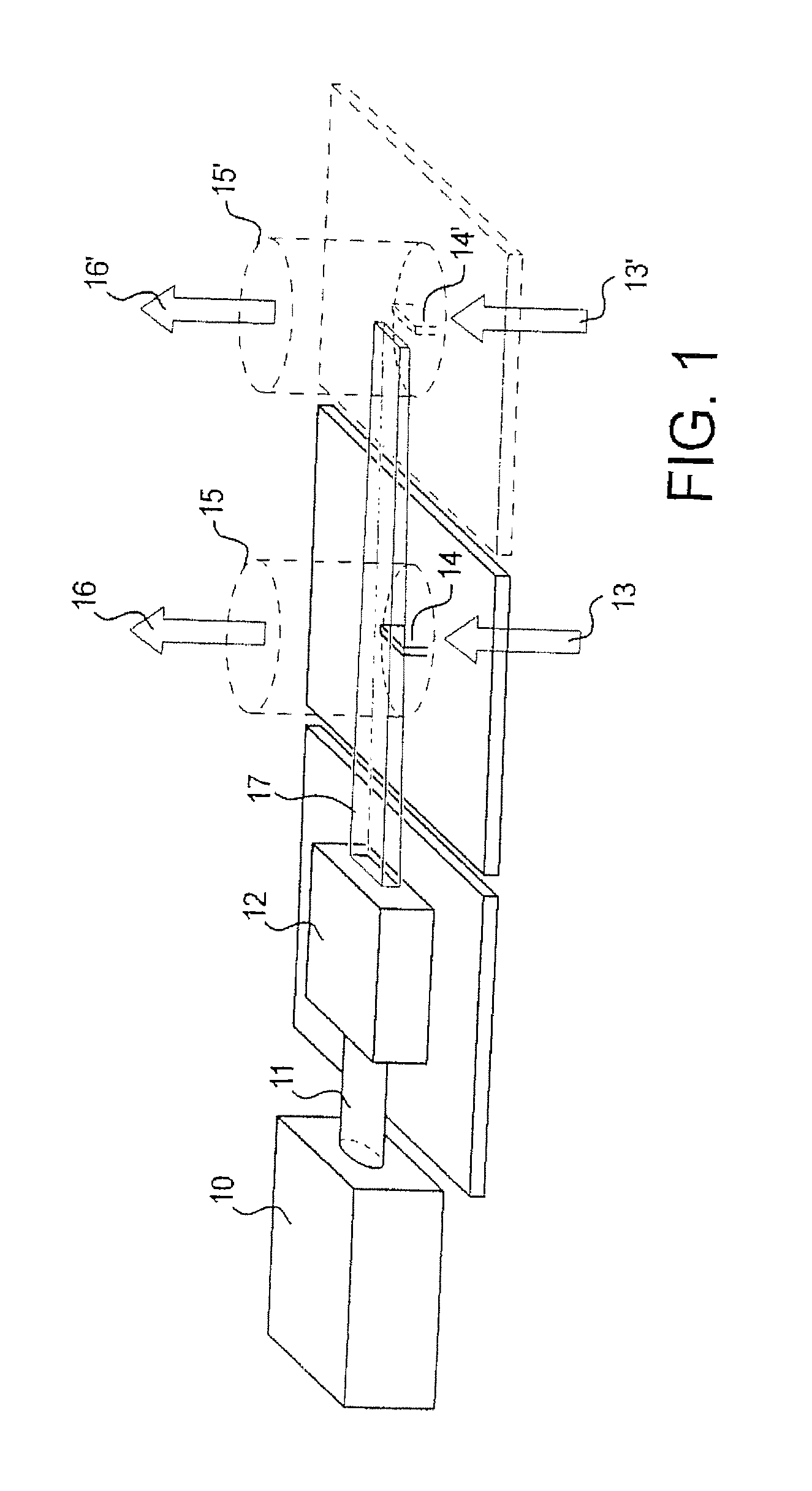 System and method for continuous flow production of nanometric or sub-micrometric powders by the action of laser pyrolysis