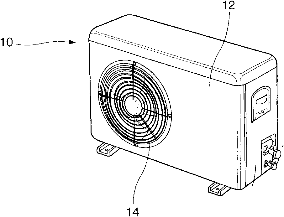 Stream guidance fan housing for outdoor unit of air conditioner