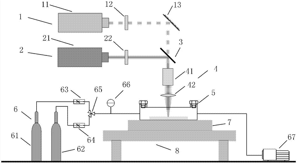 Method and device for quickly preparing graphene patterns through double beams