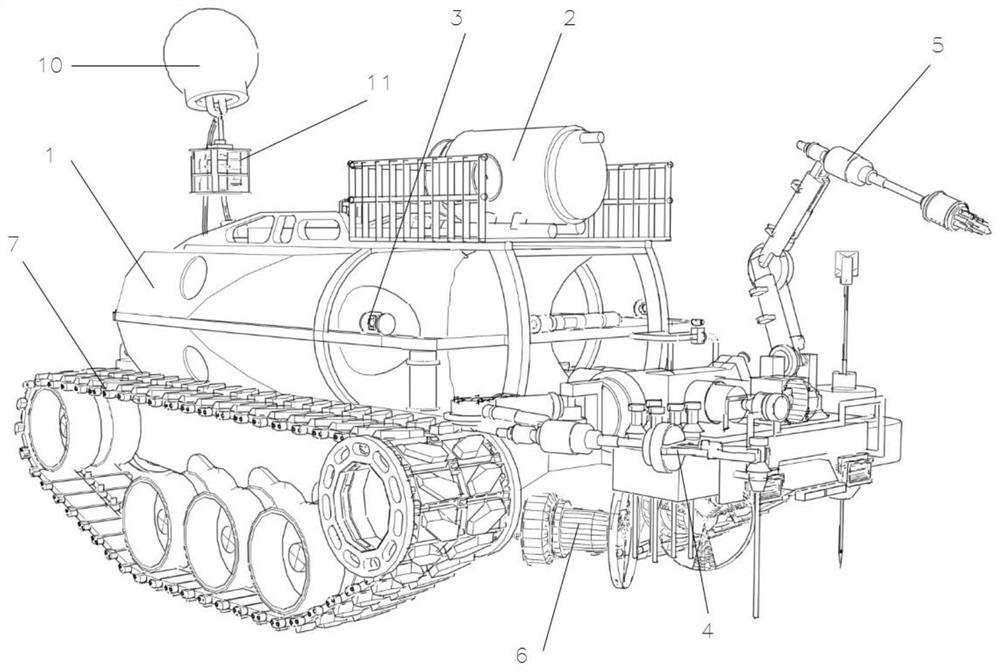 Three-dimensional mobile monitoring system for sea area hydrate exploitation environment