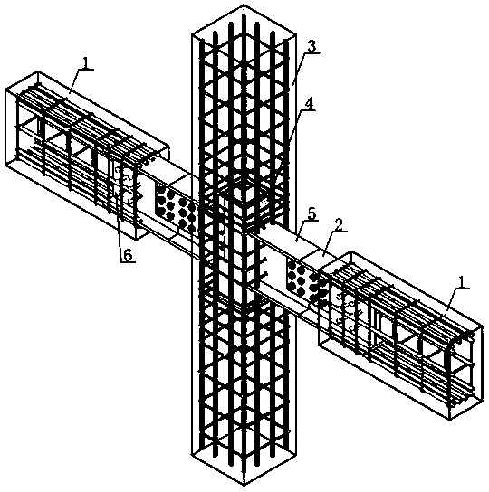 Novel fully-fabricated concrete profile steel frame joint and construction method thereof