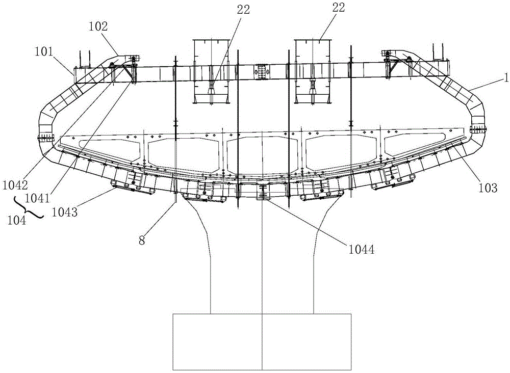 Upward moving type movable formwork for continuous box girder construction