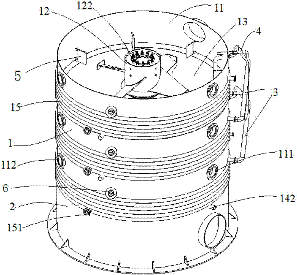 Multistage segmental tower type simulation continuous crystallizer