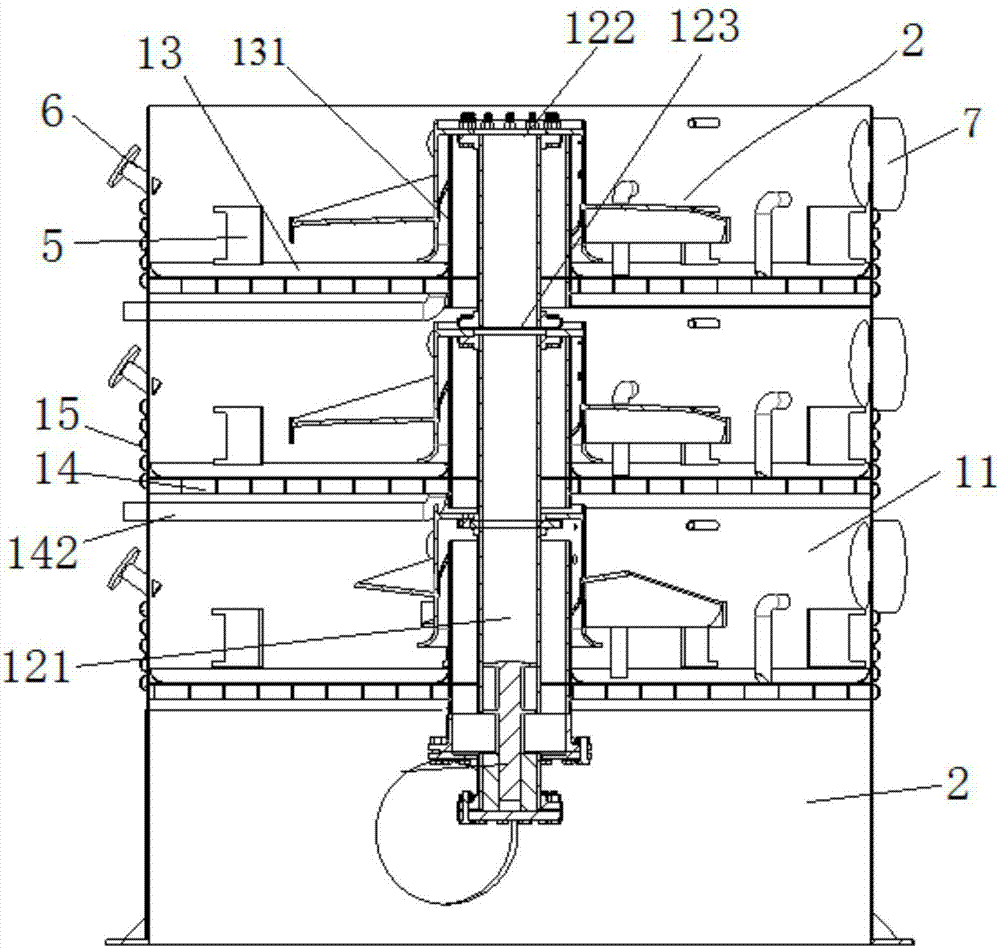 Multistage segmental tower type simulation continuous crystallizer