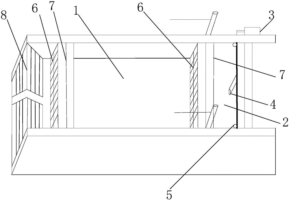 Automatic sewage discharge device for cyclic flowing water aquaculture in pond