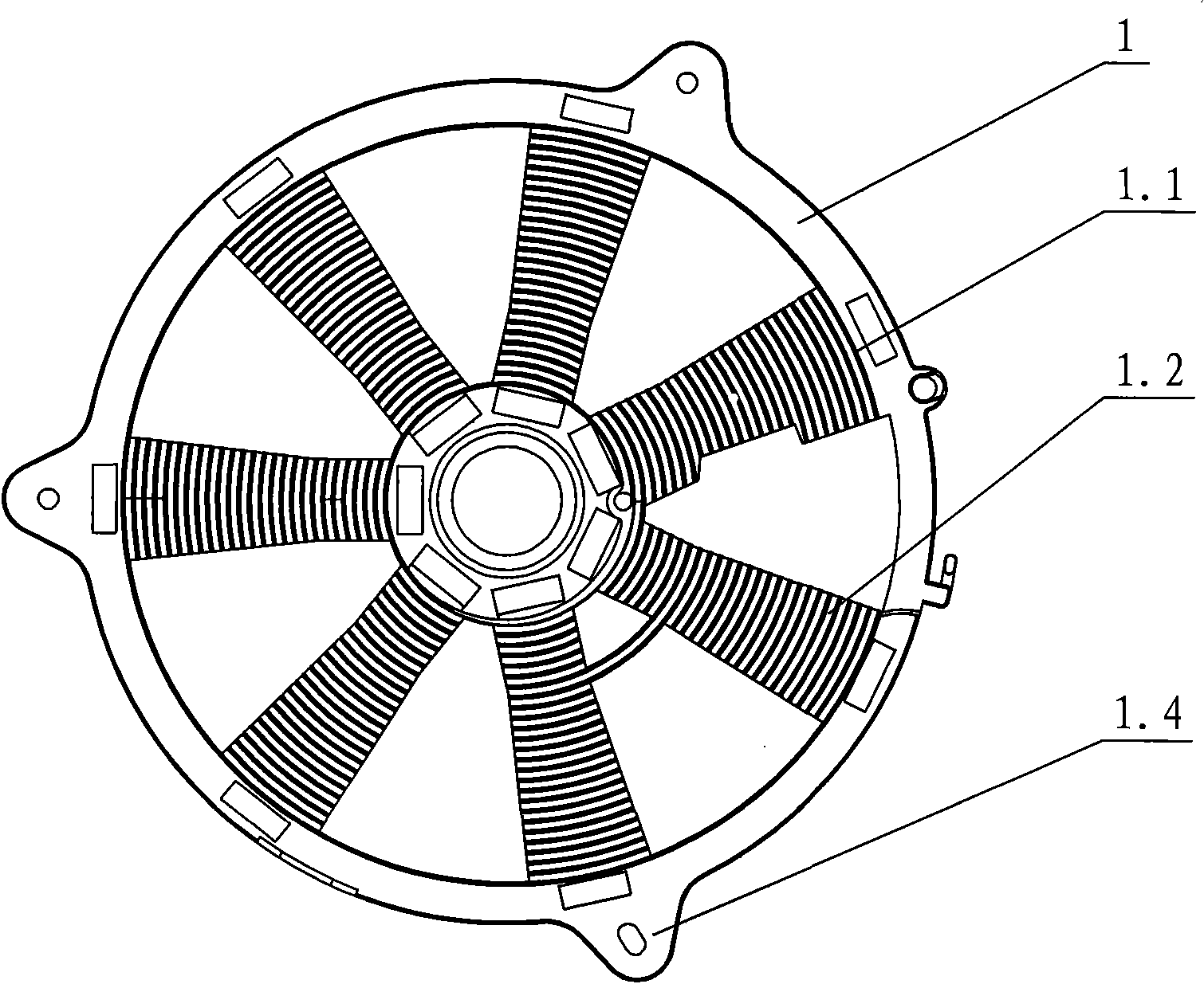 Electromagnetic oven wire coil, processing method thereof and hot-press forming device