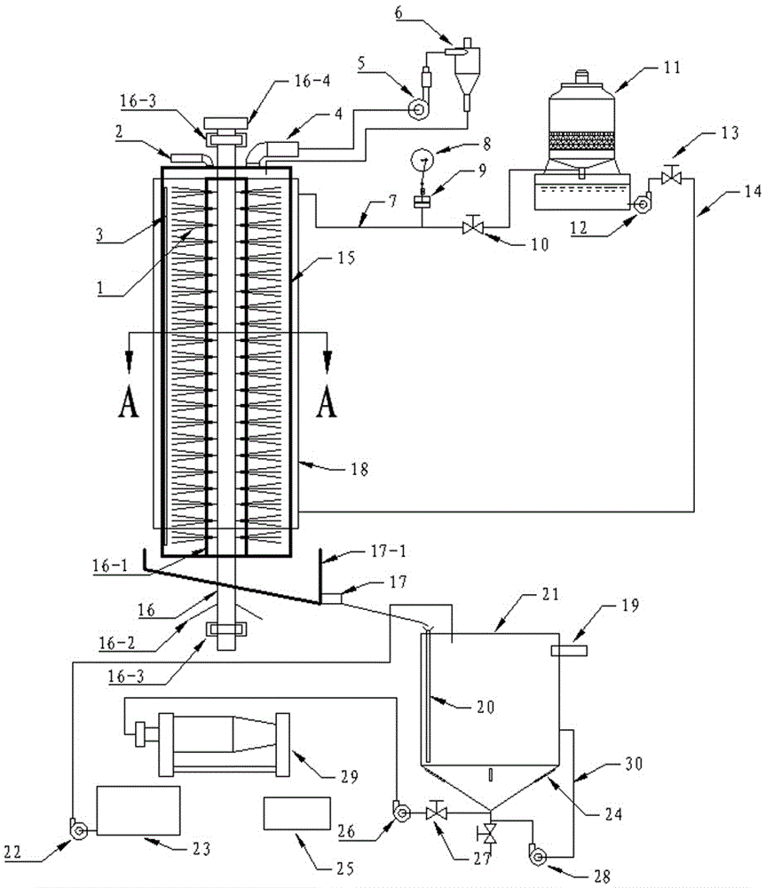 A device for centrifugally separating calcium and magnesium ions in manganese sulfate solution after crystallization