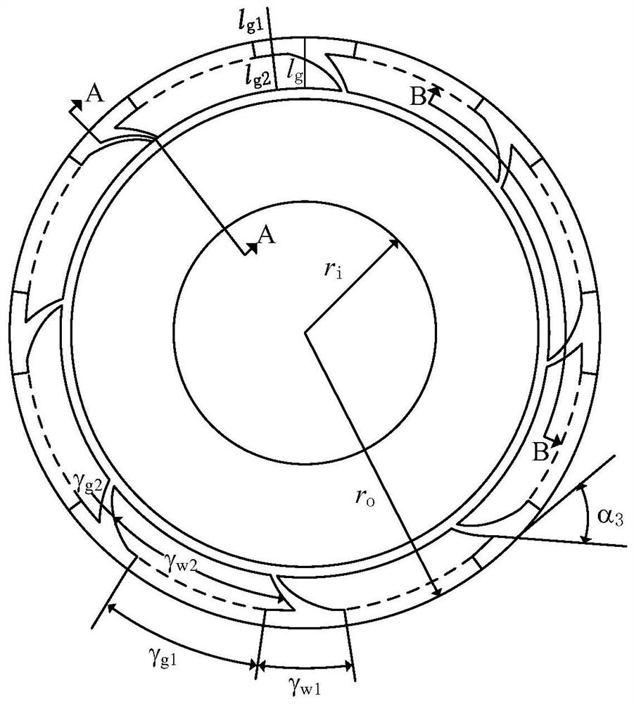 A mechanical seal end face structure with variable depth helical T-shaped groove