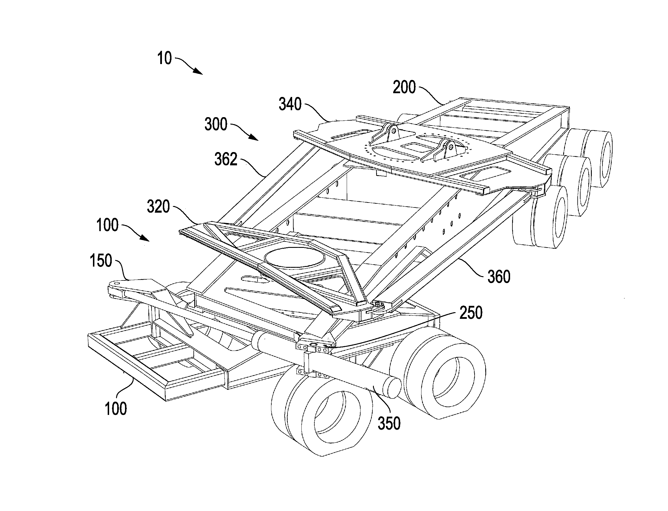 Mechanically steered articulating dolly transport system