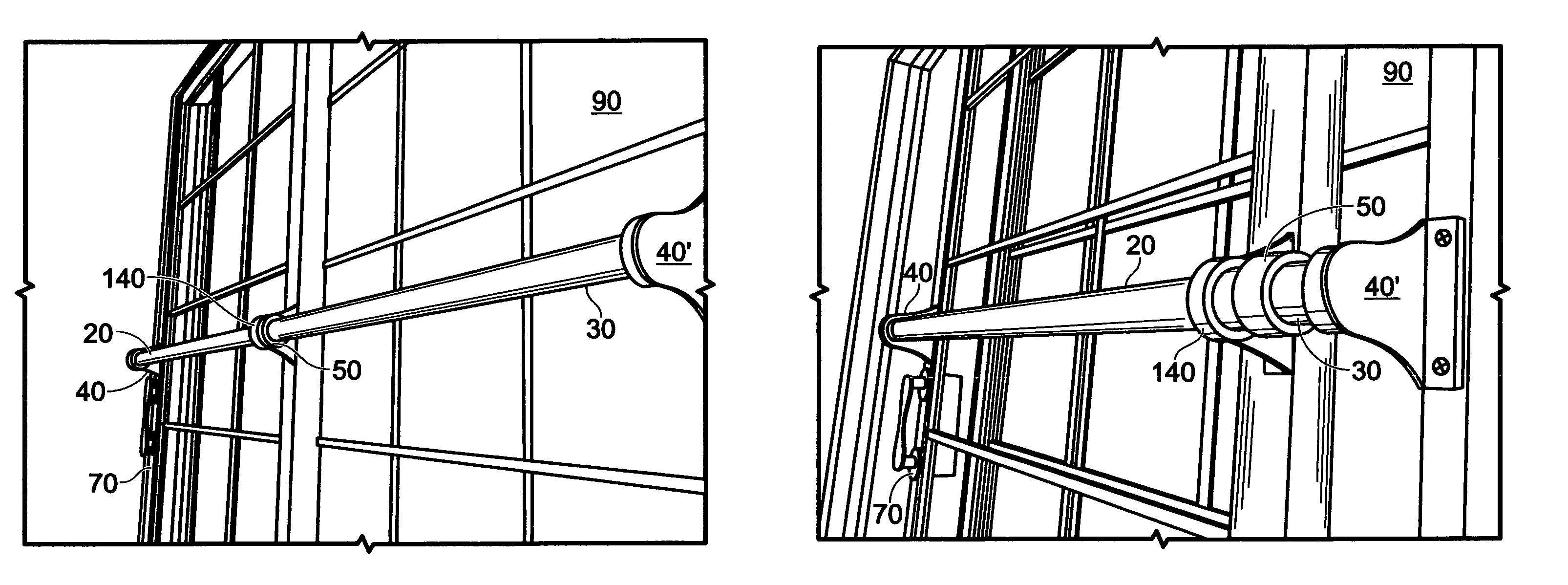 Sliding door grab bar opener