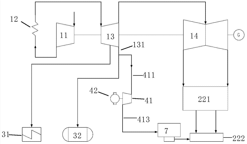 Air-cooling reheating unit system arranged in small back-pressure type steam turbine and used for driving feed pump