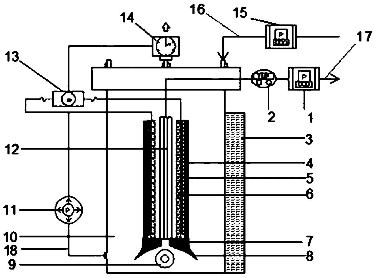 Anaerobic electrochemical sludge disposal device of electrode coupled flat sheet membrane