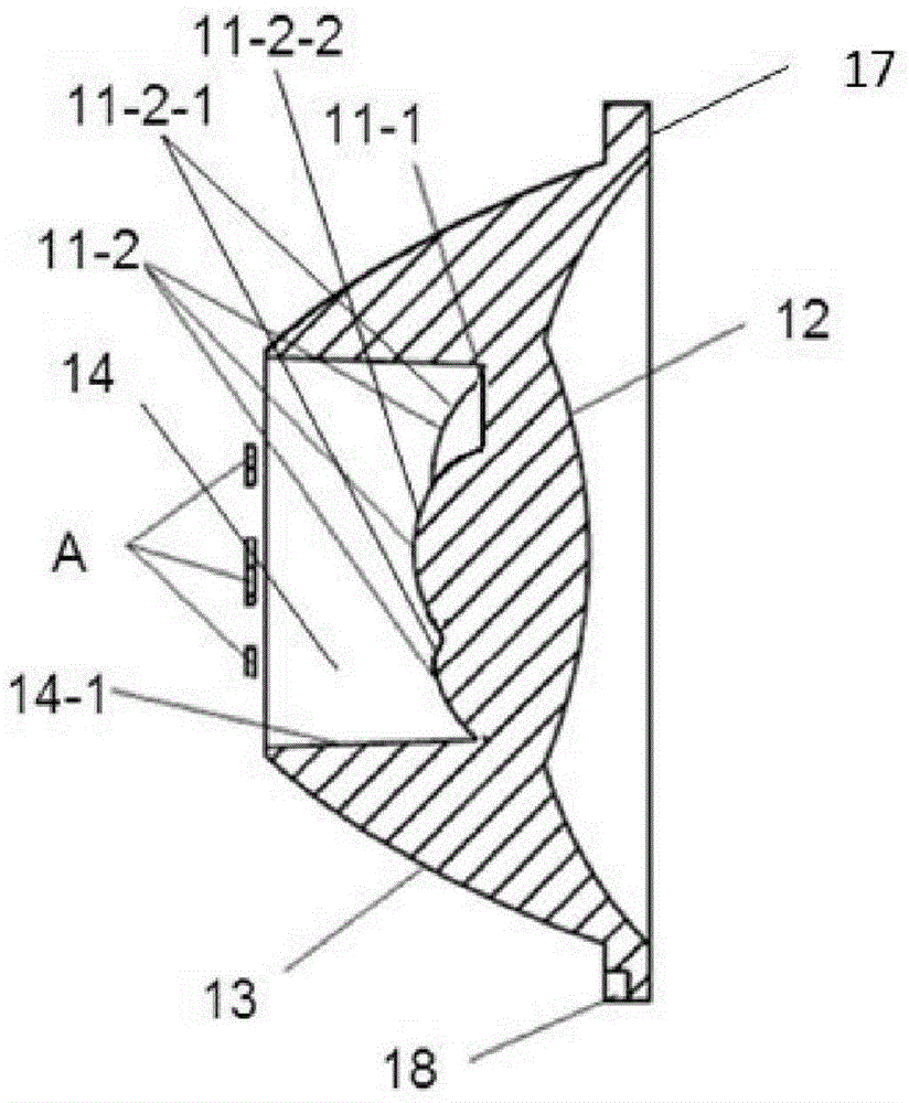 Light-distributing lens and equipment for discrete LED (light-emitting diode) light source