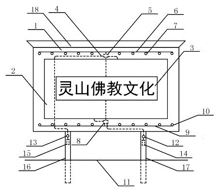 Cultural display device using thin-film solar cells on luminous plastic billboards