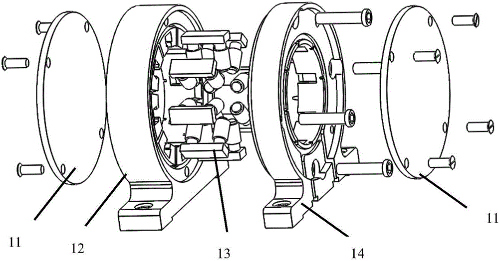 Like-pole-type eight-pole radial electromagnetic suspension bearing