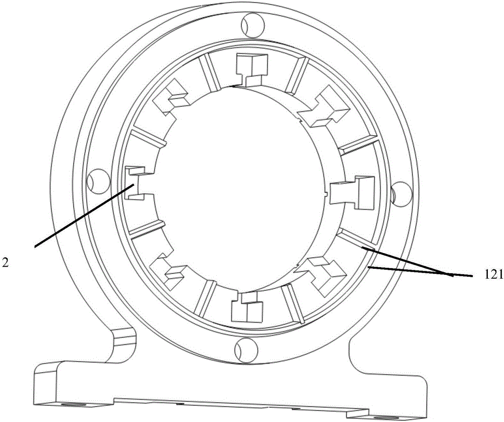 Like-pole-type eight-pole radial electromagnetic suspension bearing