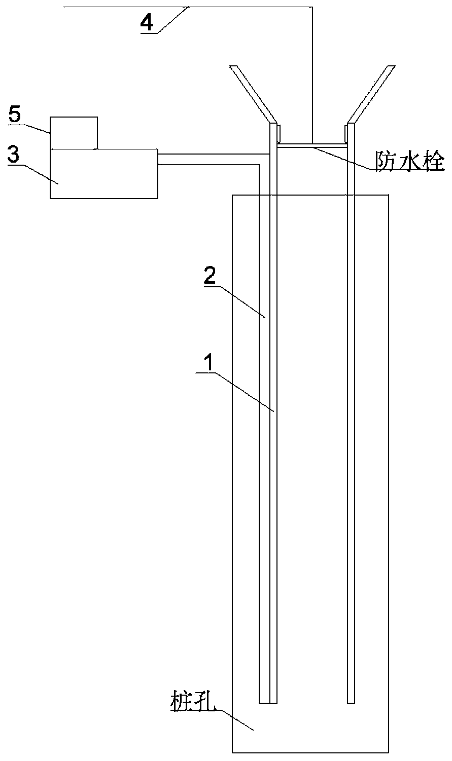 Sediment-free construction device for cast-in-place bored pile