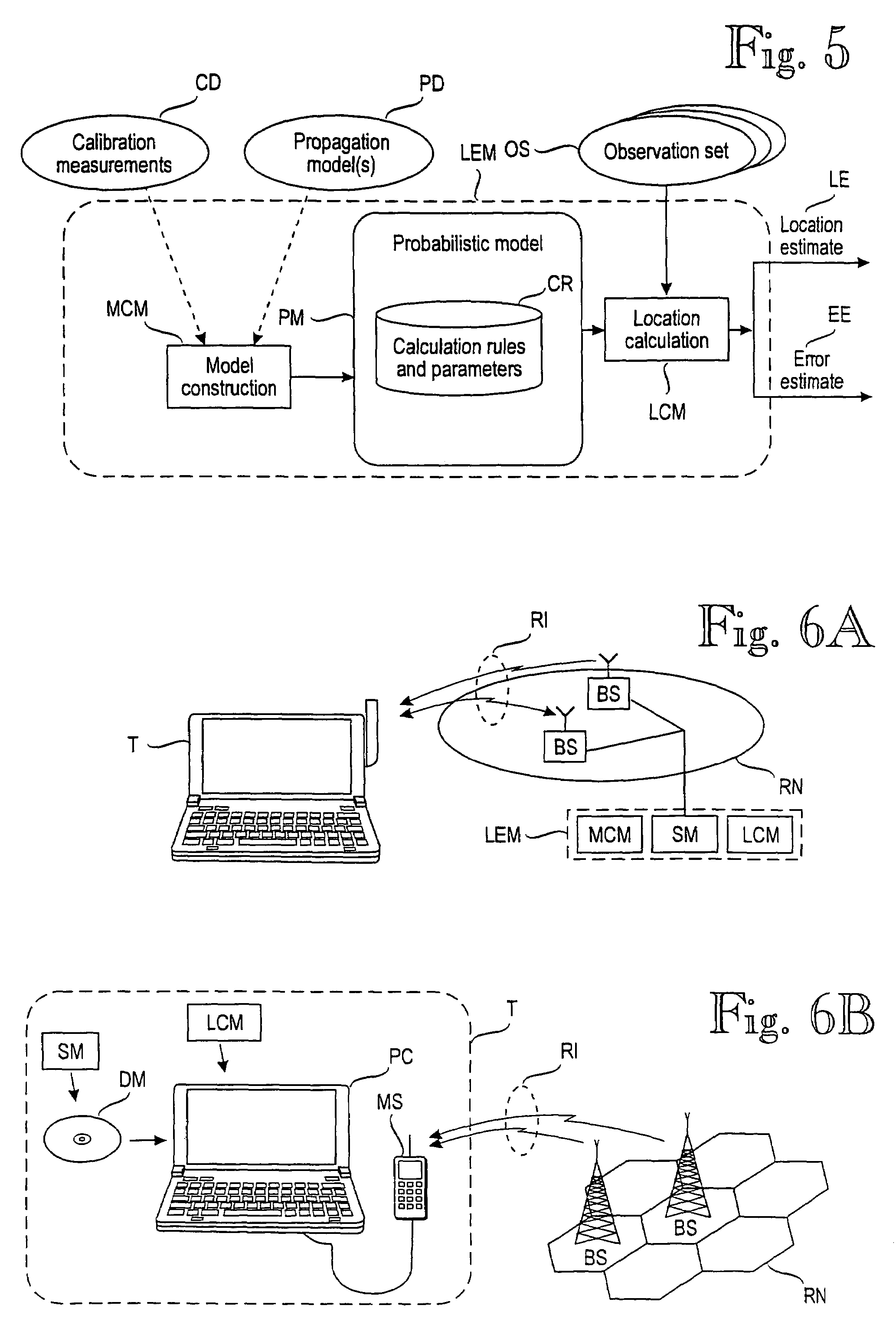 Error estimate concerning a target device's location operable to move in a wireless environment