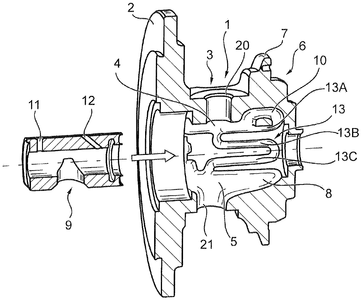 Bearing housing for exhaust turbocharger