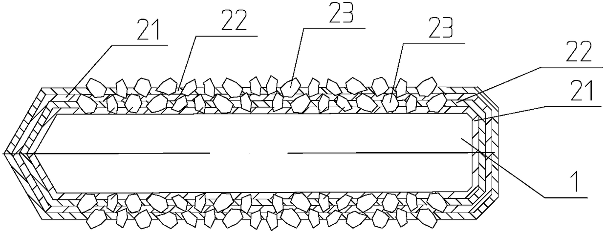 Coating cutter shaft with diamond abrasive grain layer