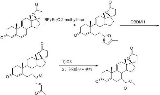 A method for synthesizing 7a-methyl formate-9(11)-encanrenone