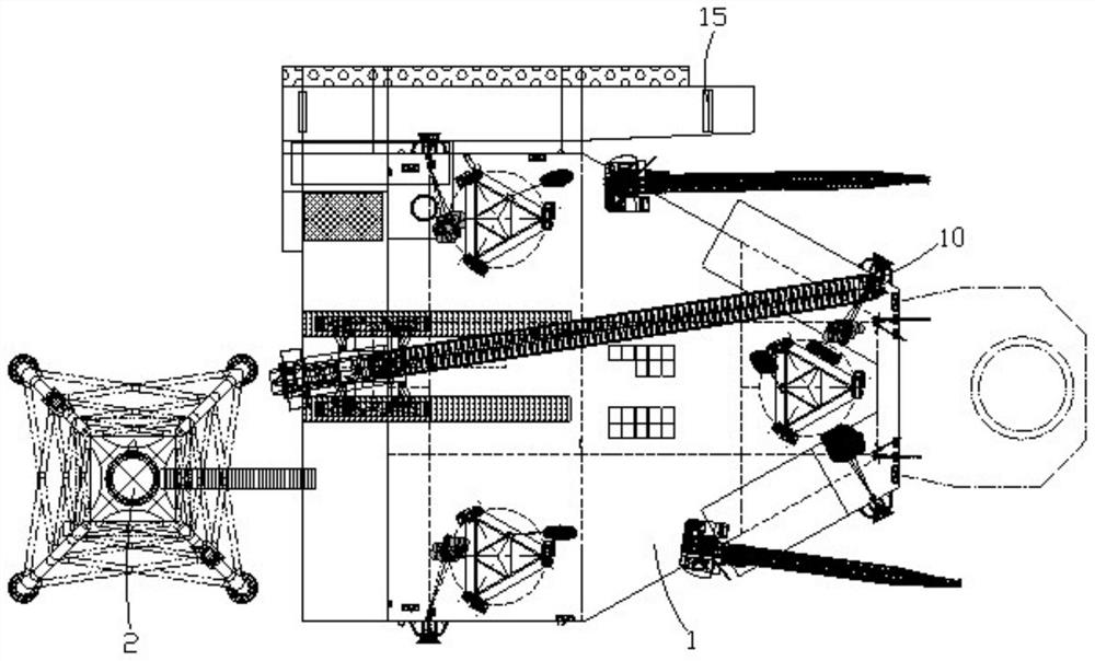 Method for installing fan on three-leg platform ship