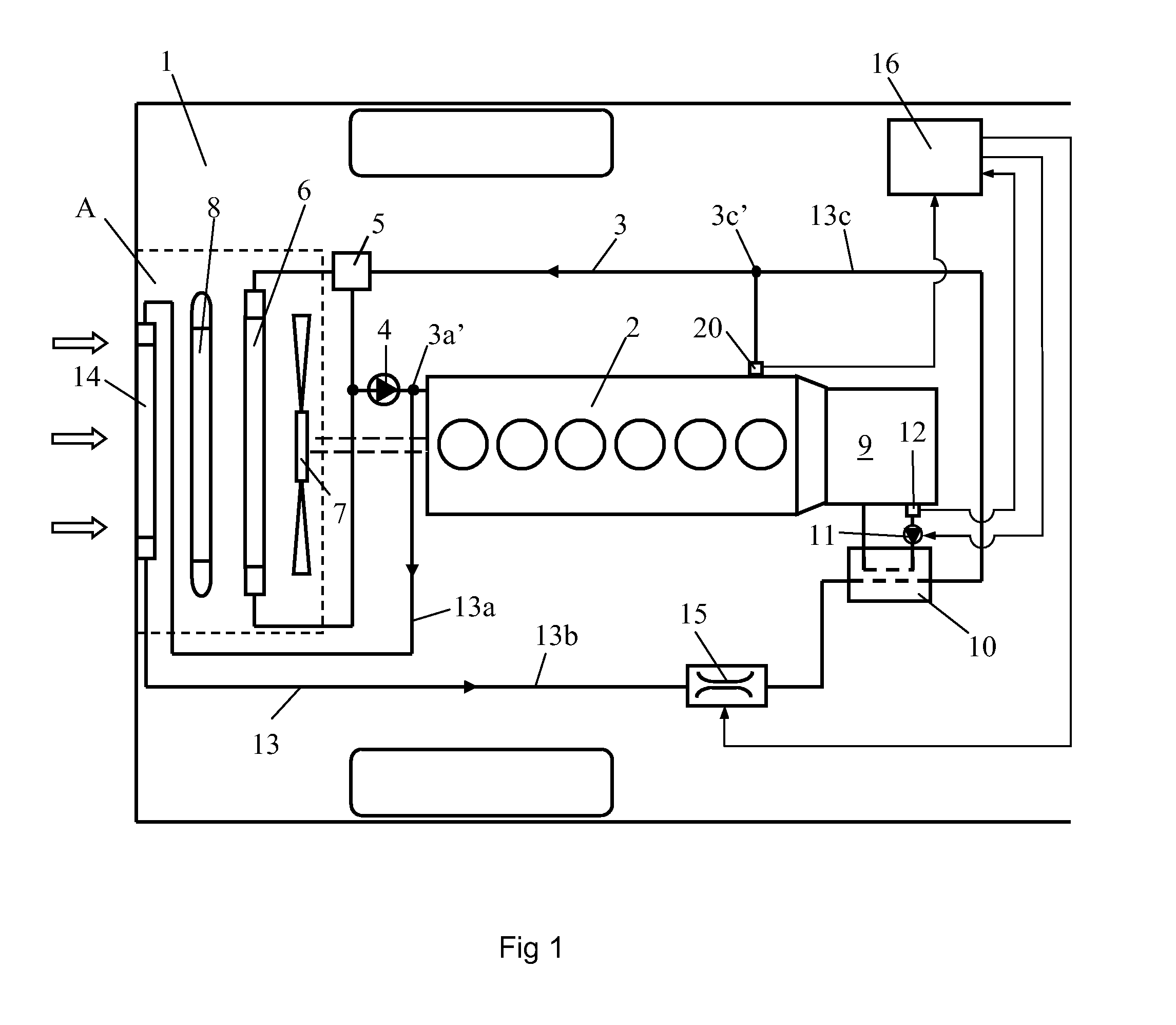 Arrangement for cooling of oil in a gearbox for a vehicle