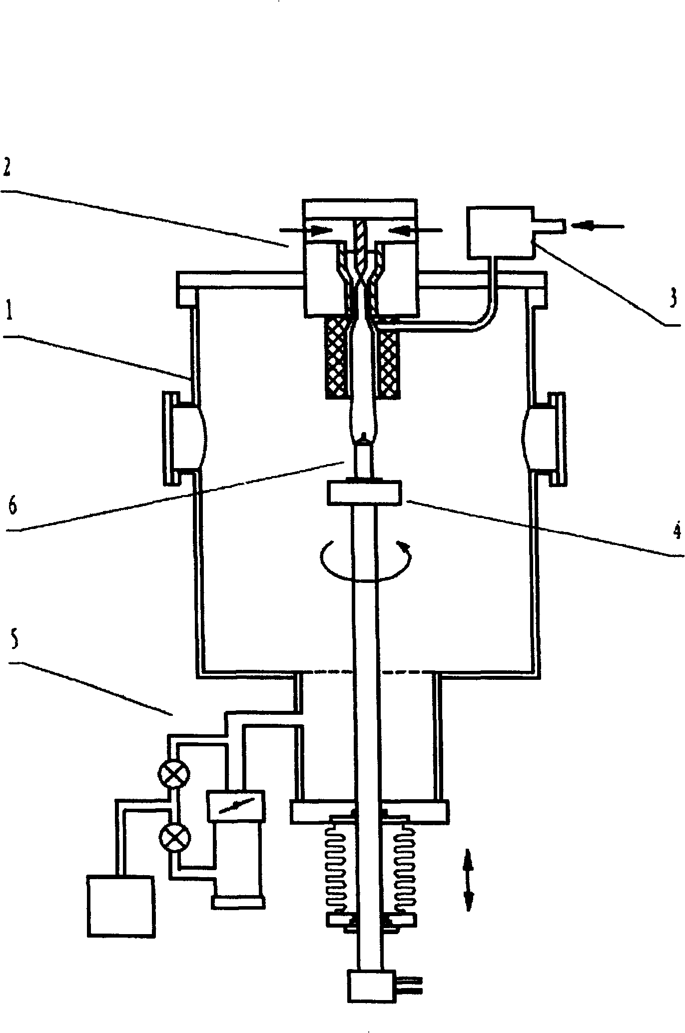 Method for developing aluminum nitride crystal in large size through flow of plasma flame