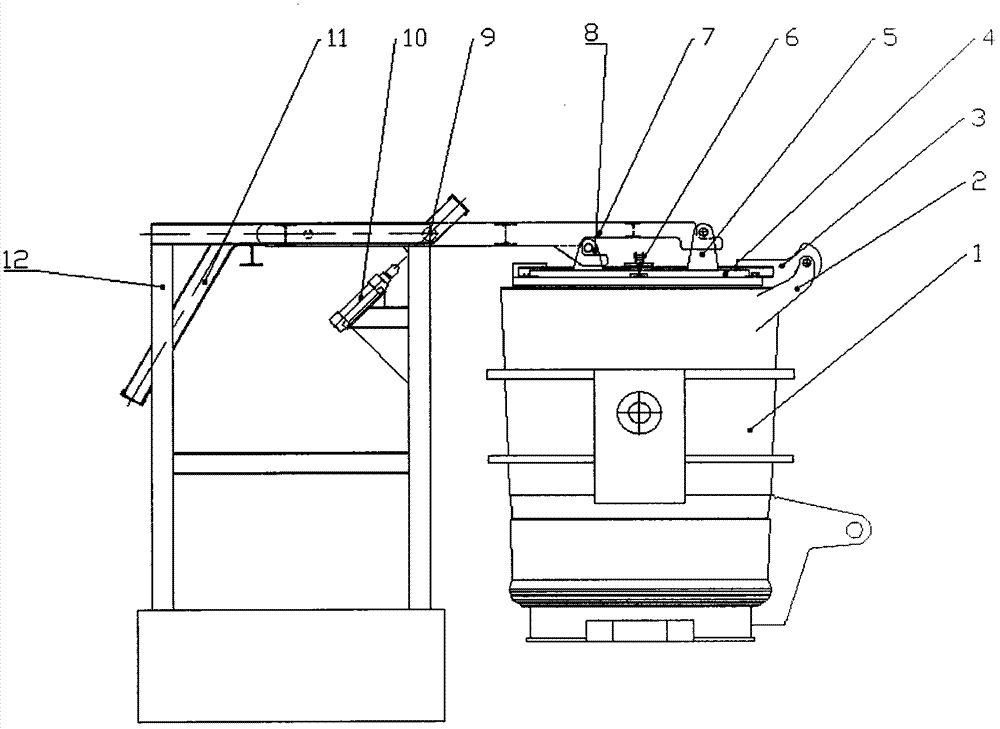 Rail bracket type steel ladle adding cover device