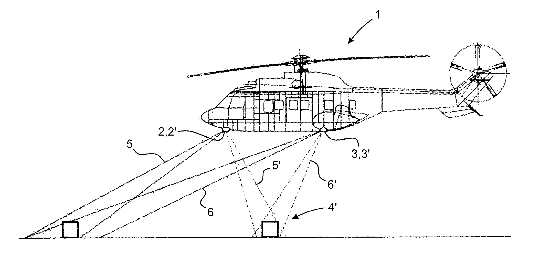 Rotorcraft having lighting equipment with a plurality of headlights operated for landing, winching, and searching