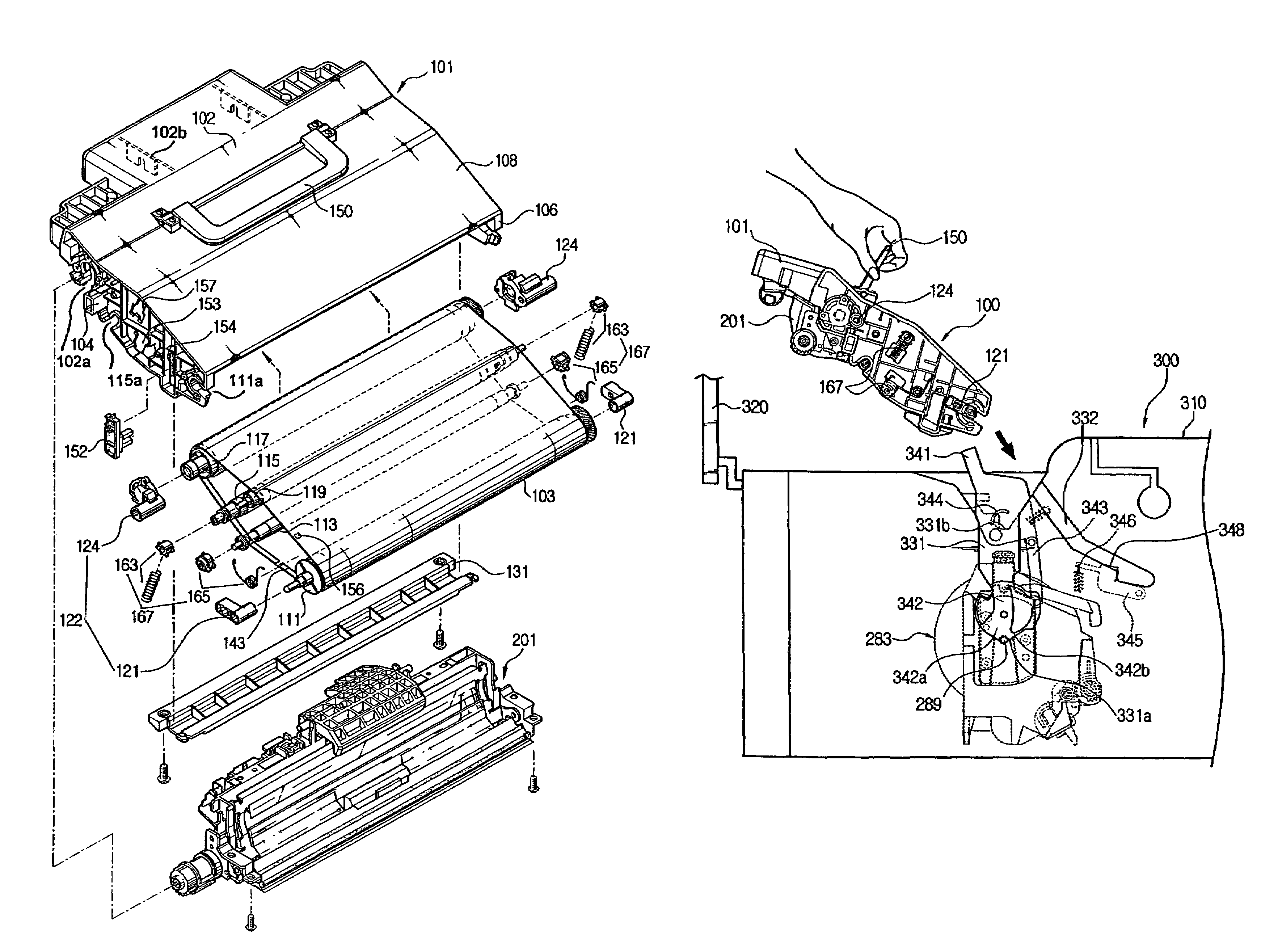 Transfer unit used with image forming apparatus