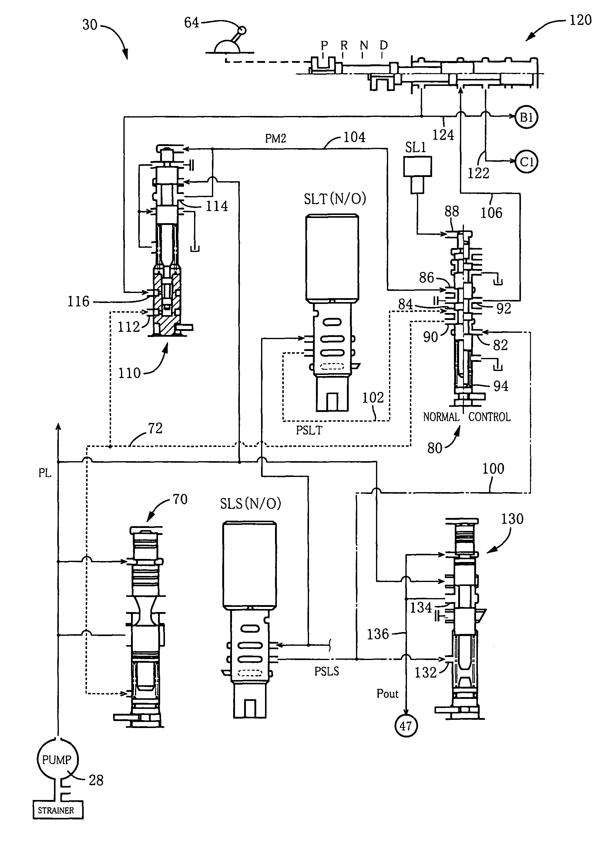 Hydraulic control system for vehicular power transmitting mechanism