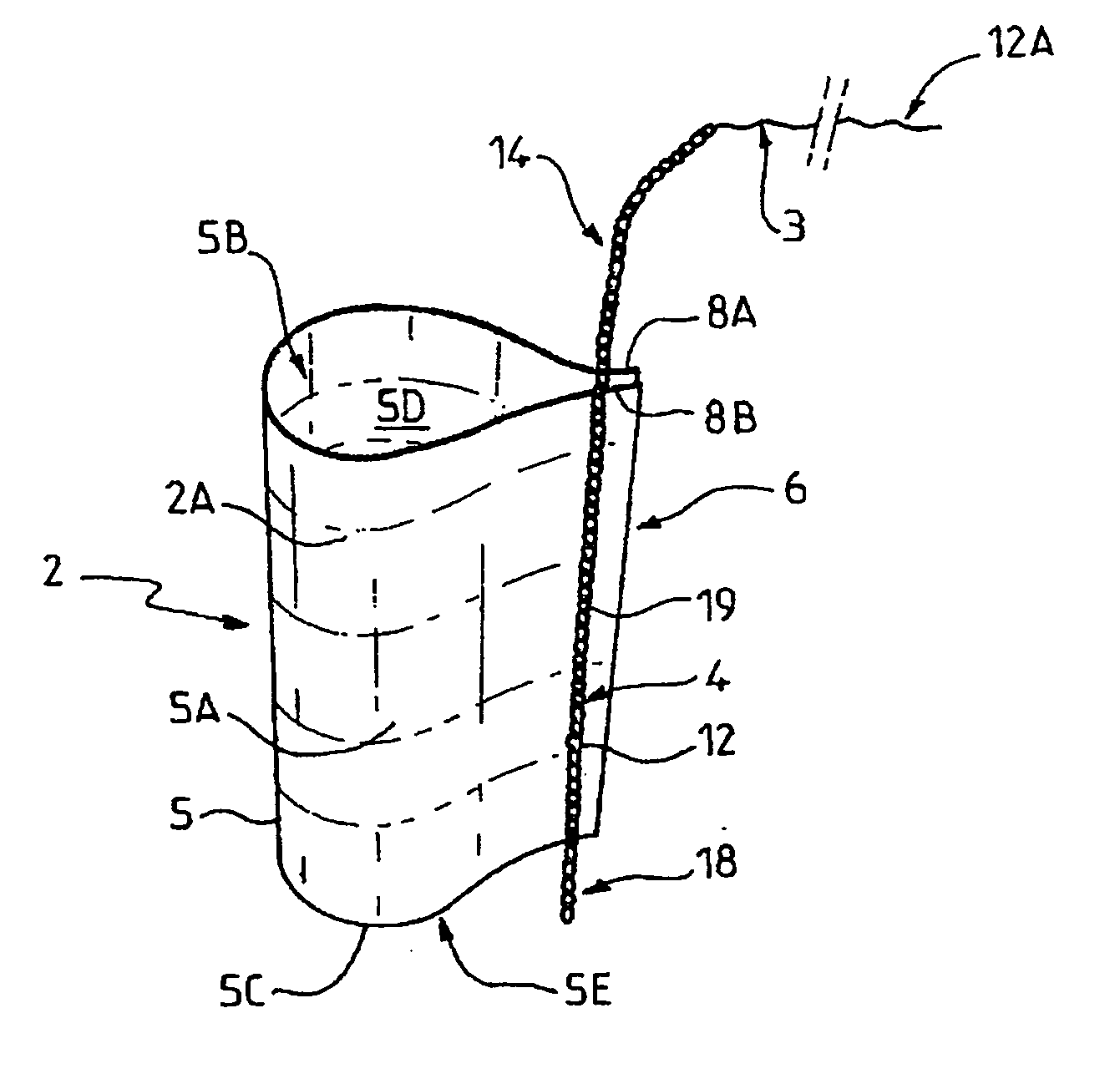 Set for introducing a plastic surgery implant, a case for introducing such an implant and a corresponding production method