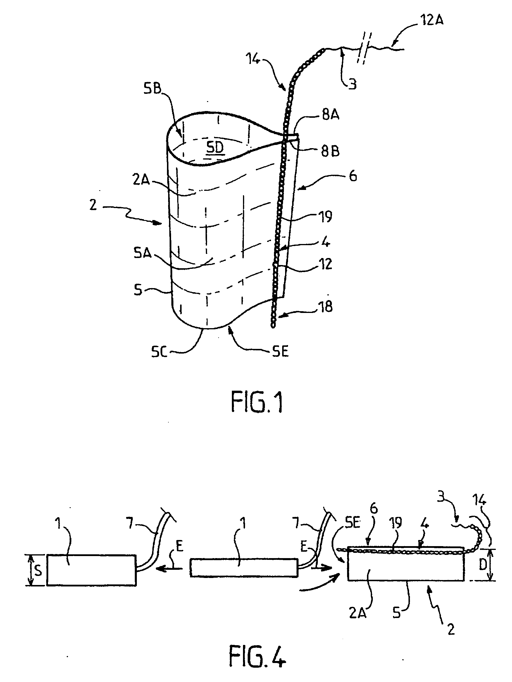 Set for introducing a plastic surgery implant, a case for introducing such an implant and a corresponding production method