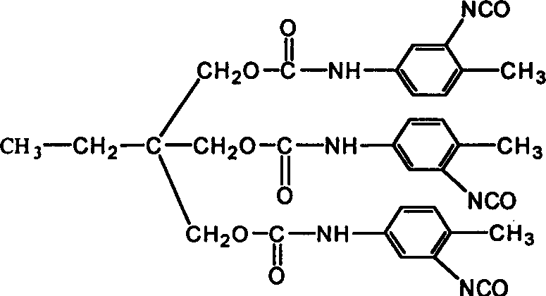 Process for preparing low free toluene diisocyanate curing agent