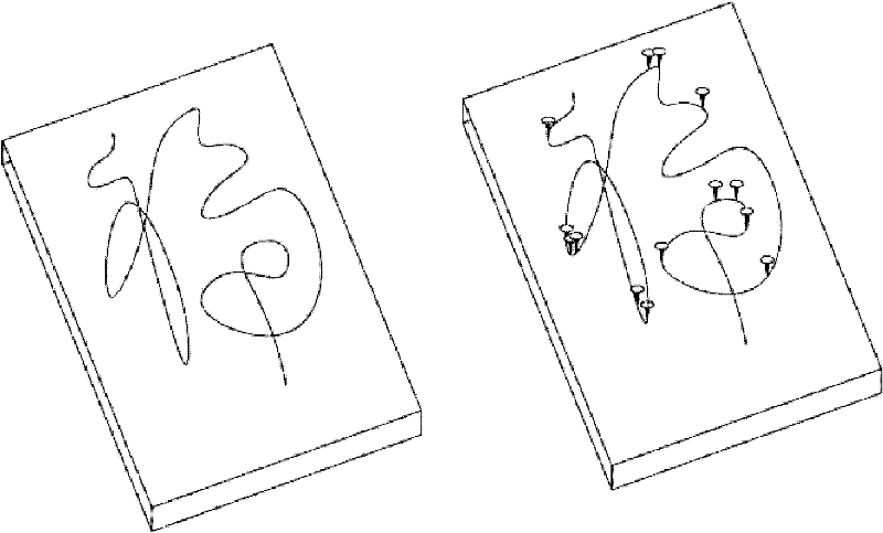 Chinese character art bonsai and production method thereof