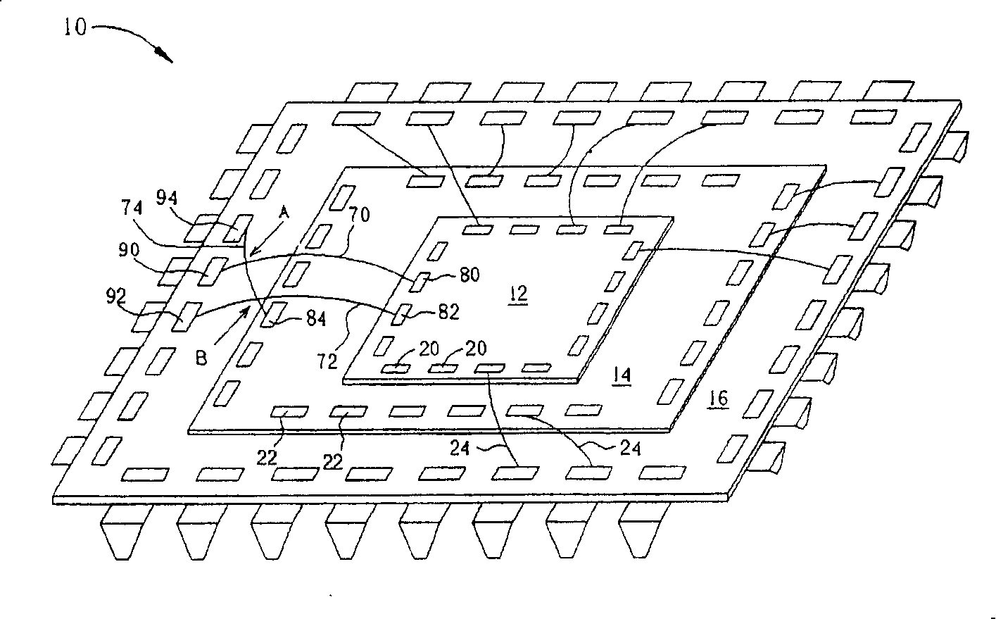 Wire bonding packaging body