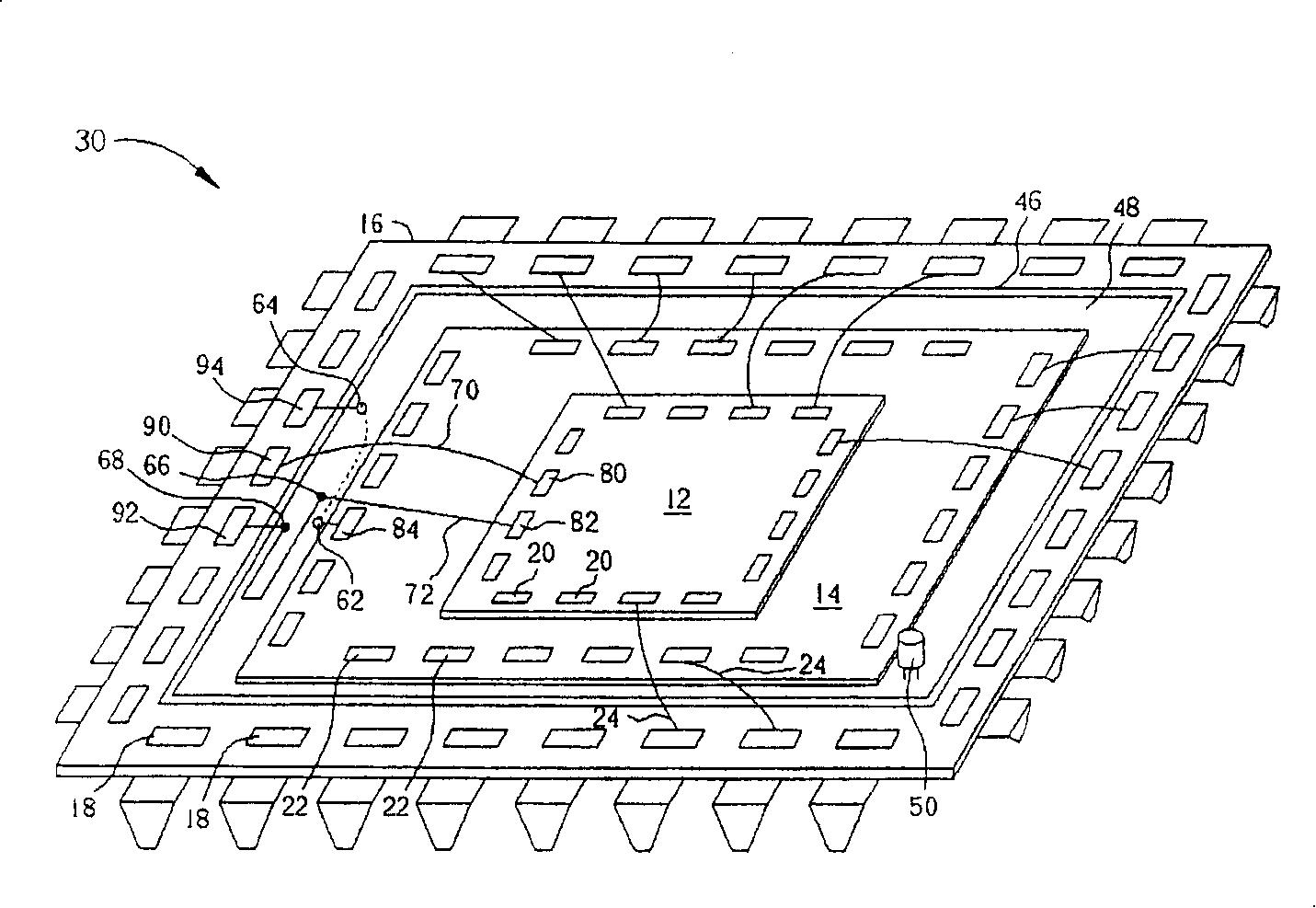 Wire bonding packaging body