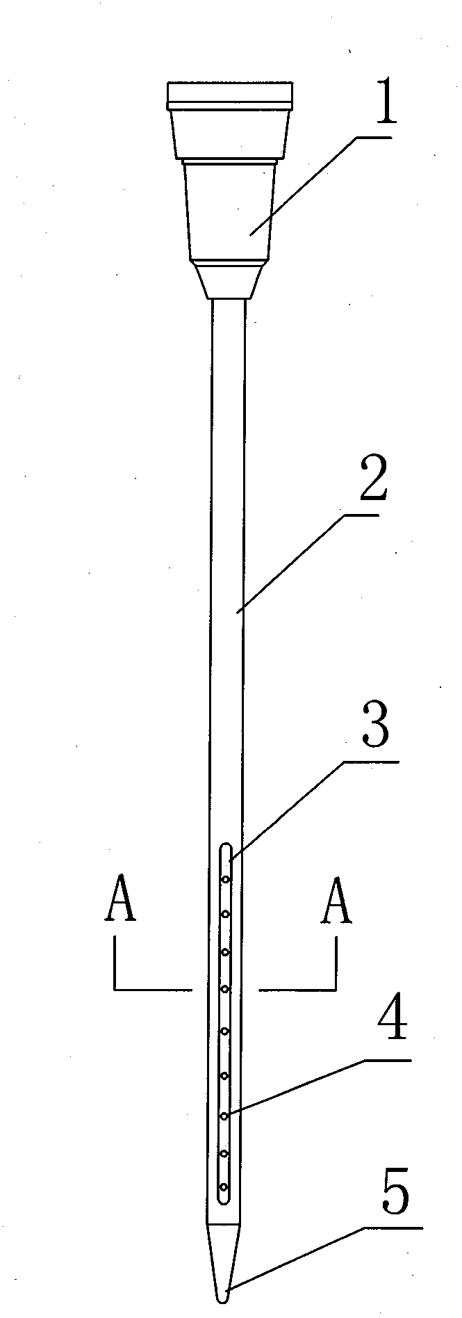 Anesthesia operation puncture needle with diversion groove