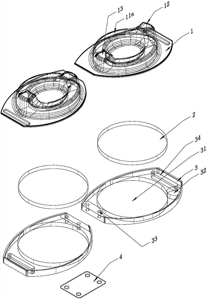 Ultrasonic treatment head configured to act on eyes