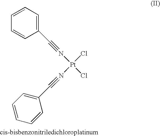 Platinum complexes with mononitrile-containing ligands