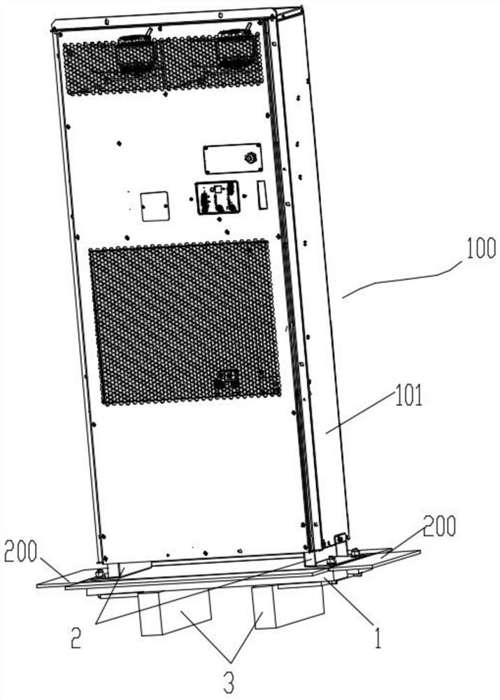 Transportation base of integrated cabinet air conditioner