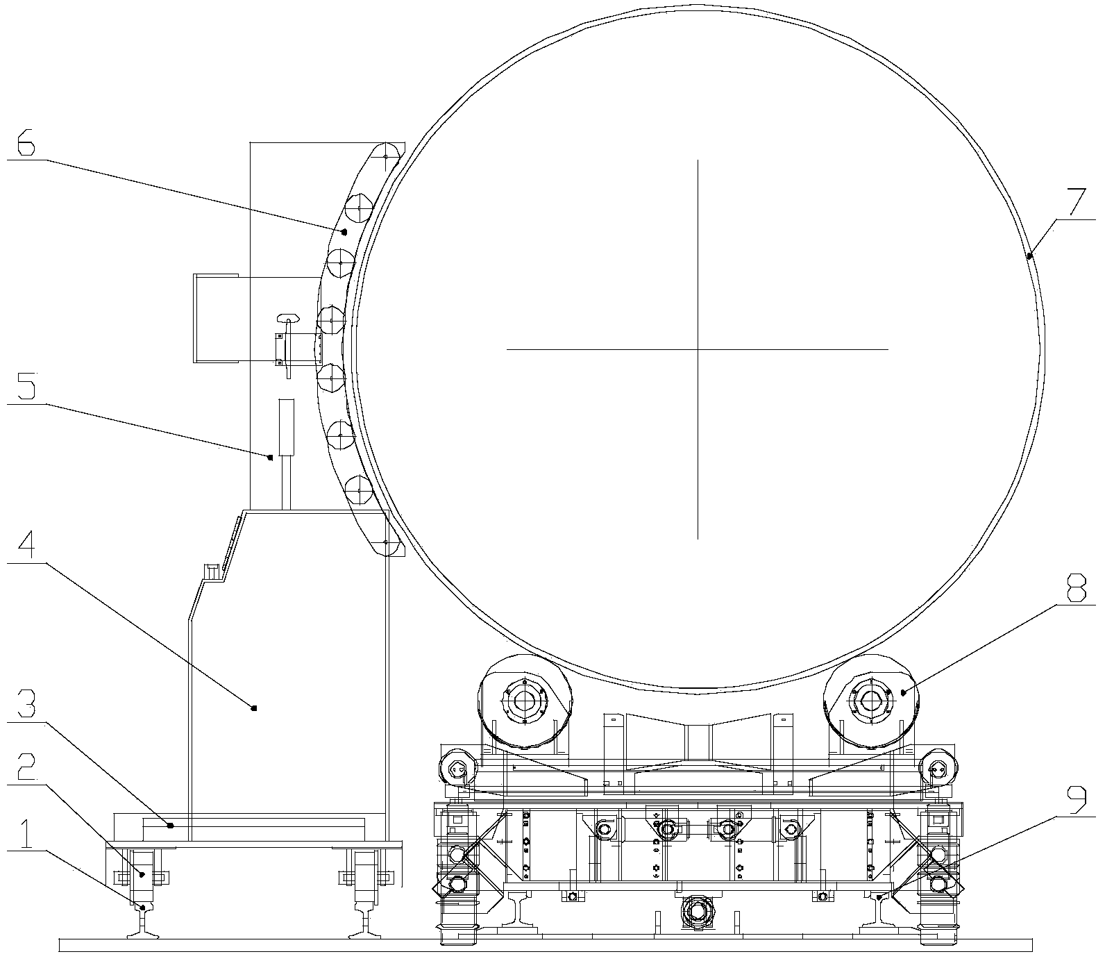 Half-variable-radius circular arc framework-type preheating device