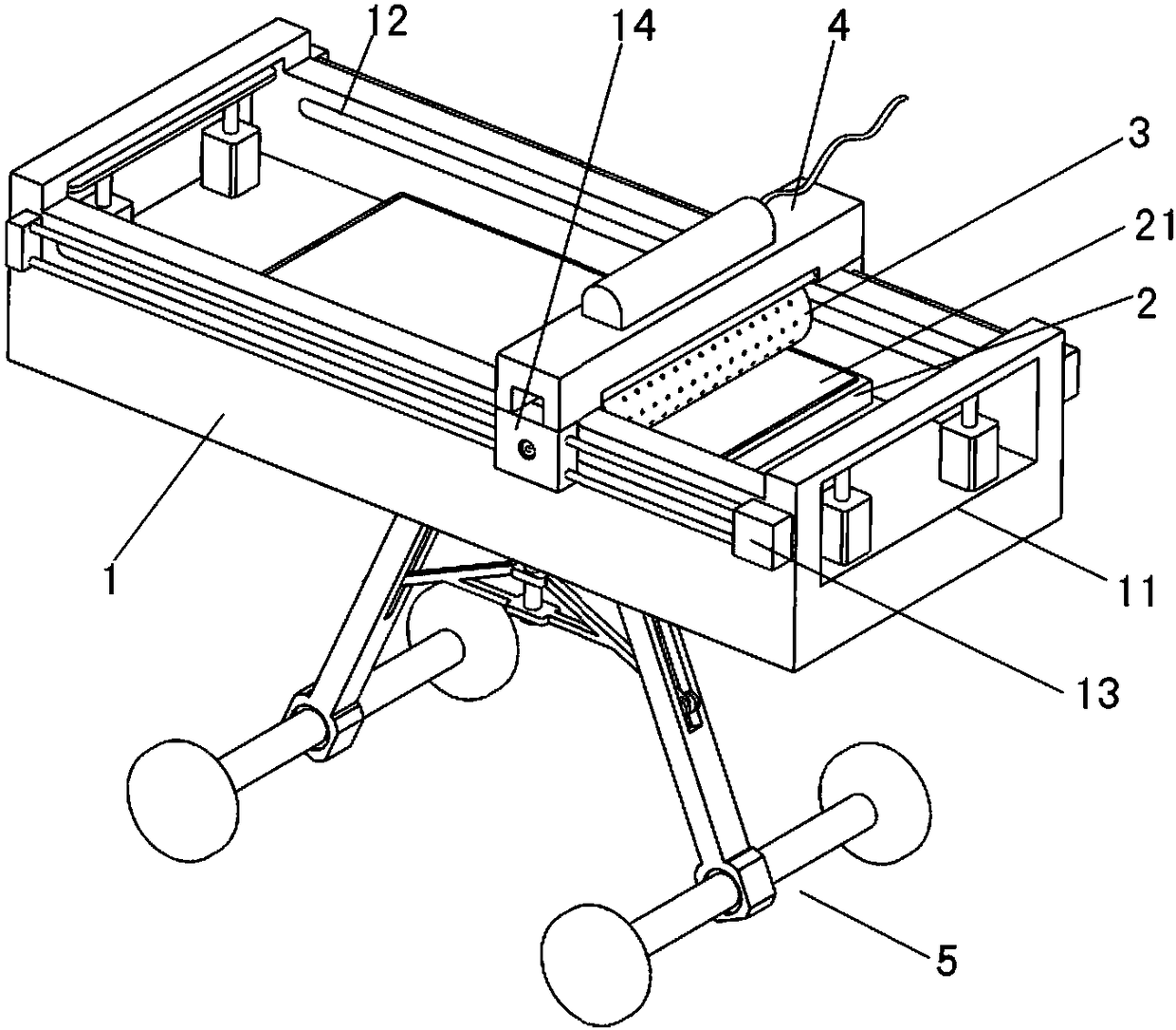 Fabric drying dust removal apparatus convenient to carry and adjustable in height