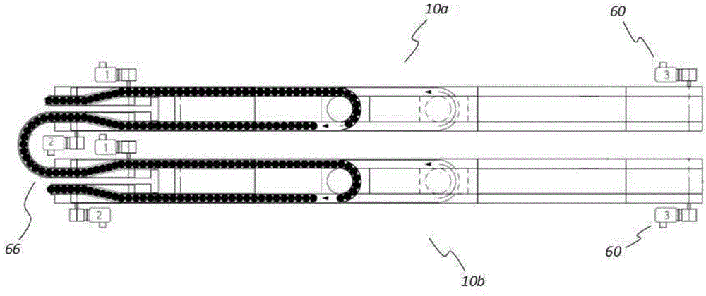 Storage section of a conveyor device and method for temporarily storing articles