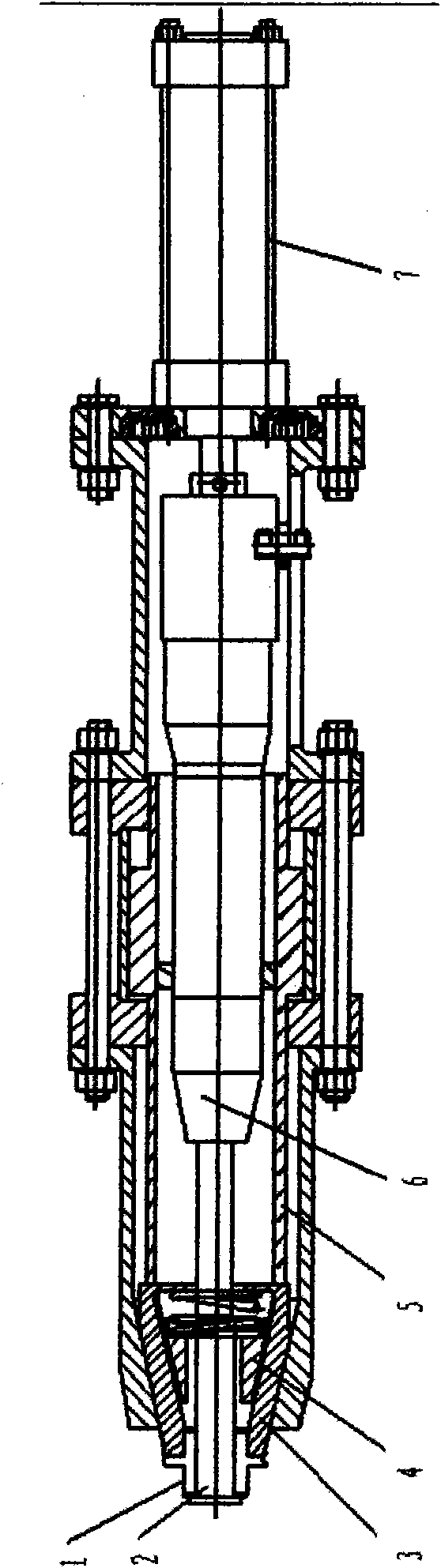 Gas-liquid linked dismounting device of fan impellers