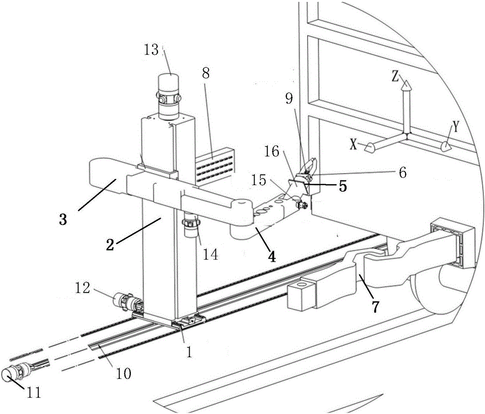 Hook removal robot with improved SCARA