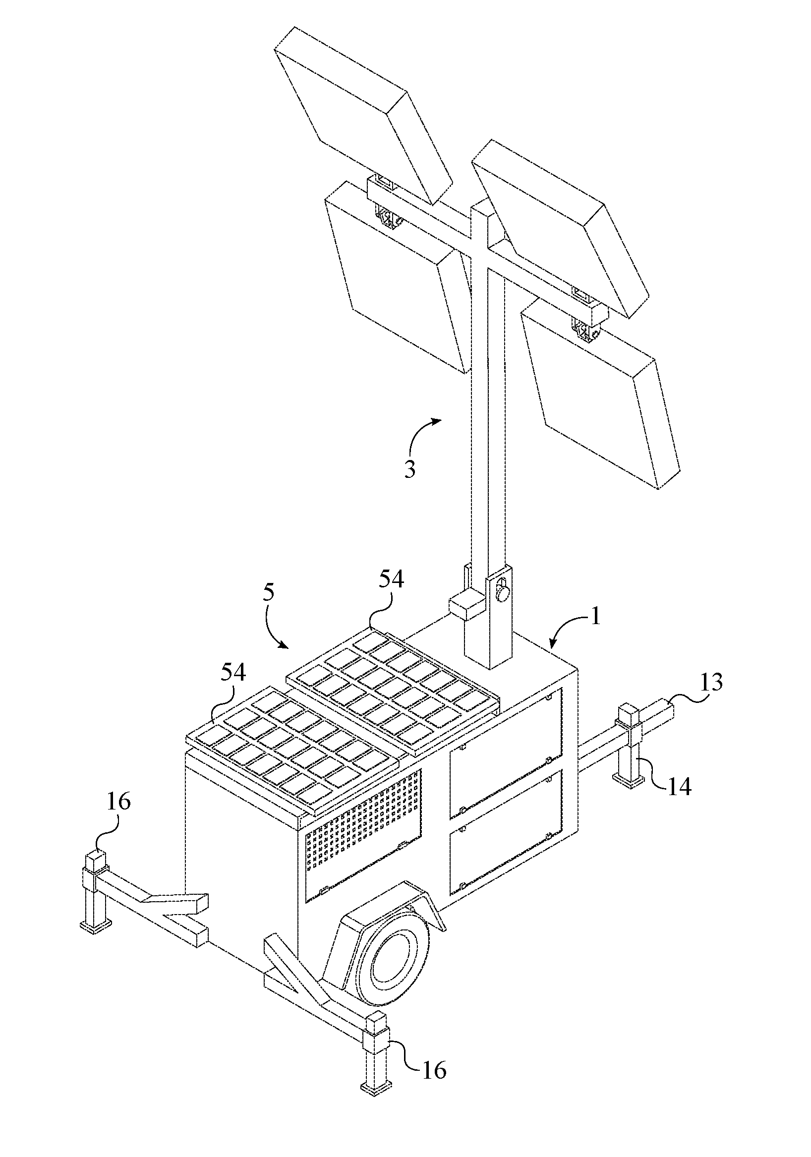 Solar and Fuel Powered Portable Light Tower